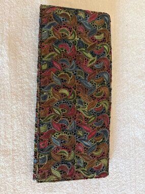 Colorful Vintage Clutch by Lennox Bags Purse With Embroidered Paisley Design & B